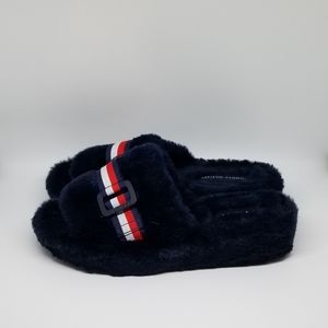 Tommy Hilfiger Women's Leisur Faux Fur Slides